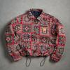 Mens Long Sleeve Tribal Style Jacket Red Lightweight Windproof Outdoor Top