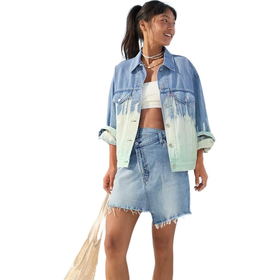 Levis Cool Series American Vintage Loose Casual Lapel Long Sleeve Denim Jacket Women Jackets Light-Blue 002Z0-0000