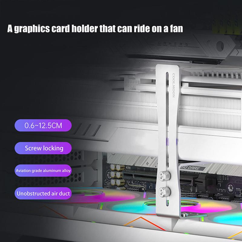 Wspornik Podtrzymujący Kartę Graficzną Odporny na Zużycie Mały Wspornik Mocujący GPU Odporny na Rdzę Aluminiowy Wspornik Gniazda GPU Dla Pozycji Wentylatora GPU