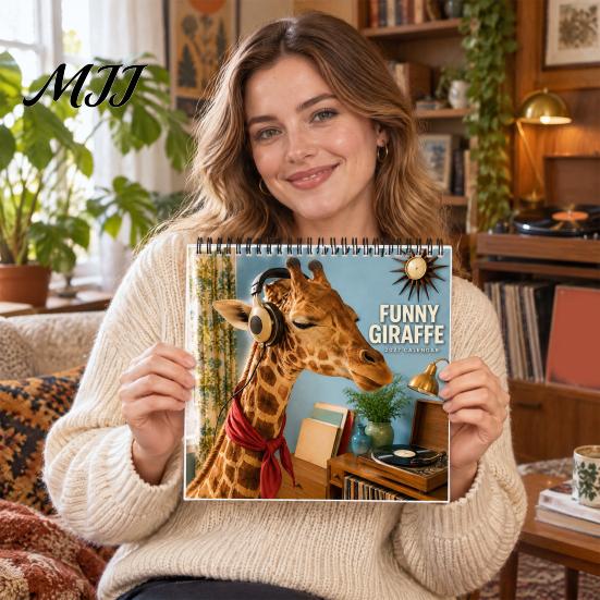 Functional Room Wall Decoration 2027 Funny Giraffe Calendar, Jan.2027-Dec.2027 12-Month Planner, Quirky Animal Calendar with Hilarious Art for