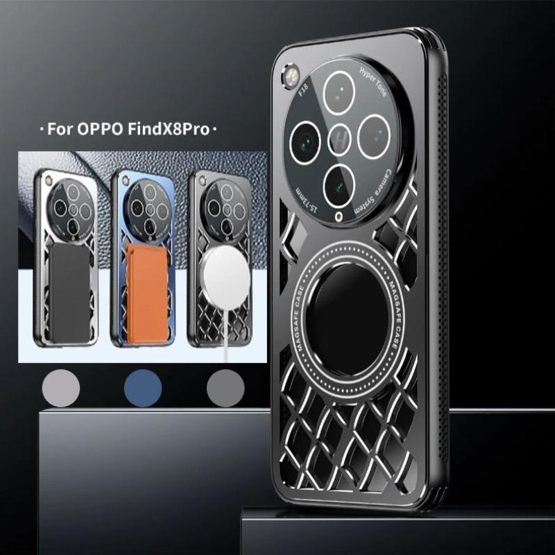 

Hard Alloy Heat Dissipation Magnetic Shockproof Back Cover For OPPO Find X8 Ultra X8Pro X8S + Plus Magsafe Protective Shell Oppo Find X8 Ultra чорний