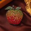 Shining Full Rhinestone Gradient Christmas Eve Apple Brooches For Women Clothing Coat Party Accessries Gifts