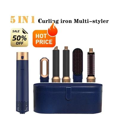 New Professional 5 In 1 Hair Dryer Hot Comb Set Curling Iron Hair Straightener Styling Tools for Airwrap Negative Ions