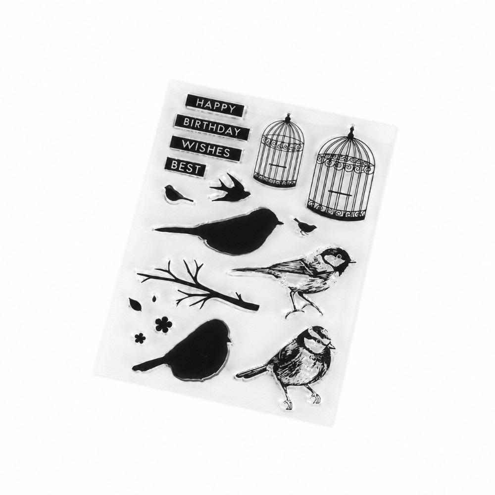 Skin Friendly Reusable Stamps Transparent Handmade Stamp Bird & Birdcage Stamp Handcraft Project