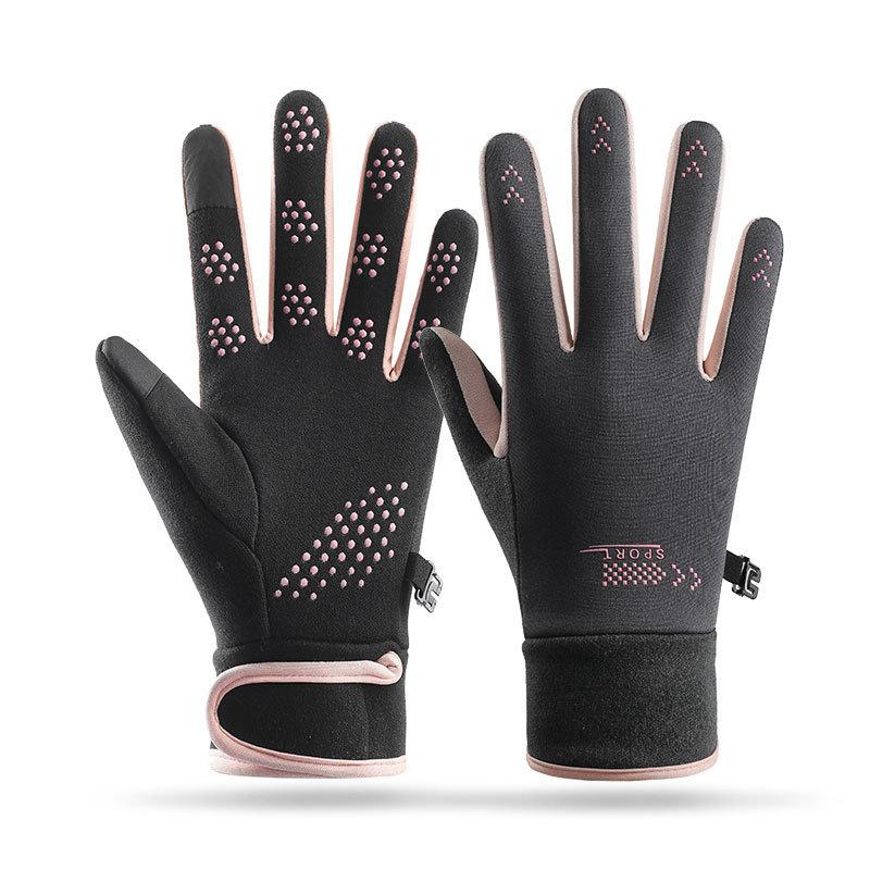 German velvet autumn and winter warm gloves women's outdoor windproof cycling sports non-slip touch screen cold-proof couple gloves men's velvet