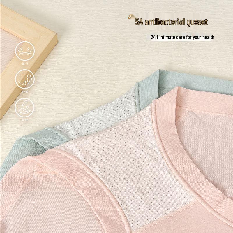 Women's High Waist Antibacterial Pure Cotton Triangle Briefs - 80s Long Staple Cotton Tummy Control