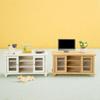 Stylish Kids' Miniature Sturdy Wood TV Cabinet for Dollhouses Realistic Living Room Furniture Playset Accessory