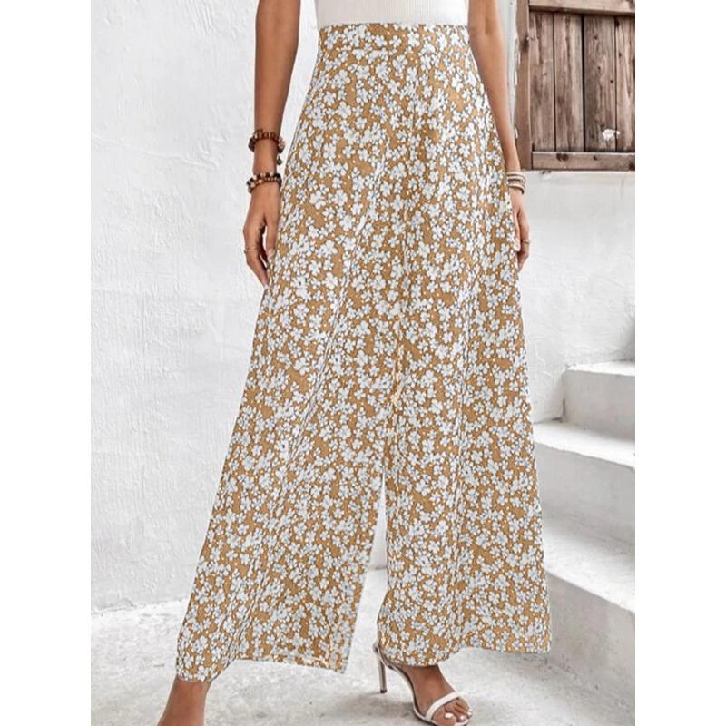 

Летние женские брюки больших размеров с цветочным принтом, свободные повседневные брюки с талией 3XL
