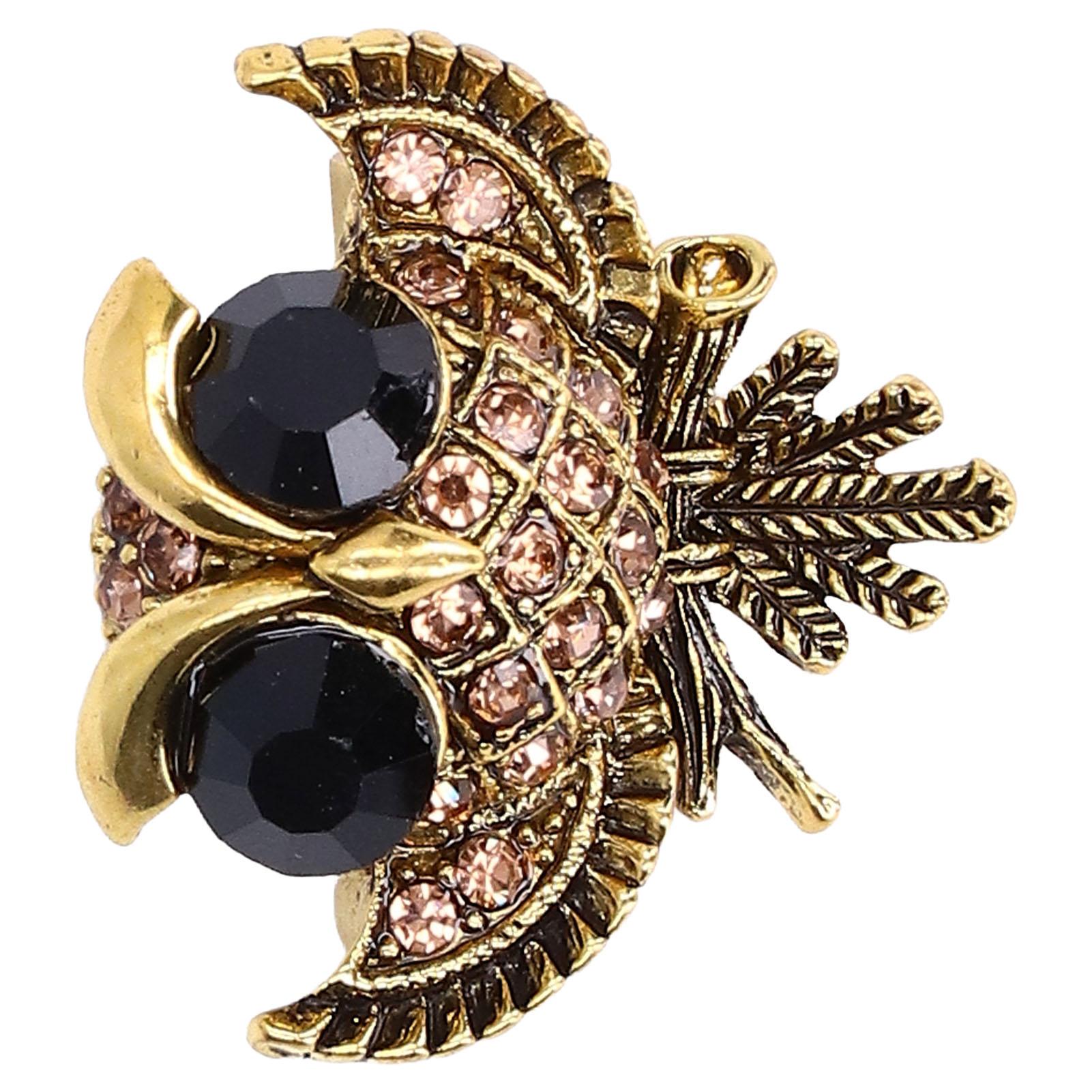 

Сова Брошь Ретро Страз Присевшее Сова с Большими Глазами Значок для Вечеринок Свадеб Отпусков Старинное Золото золотой