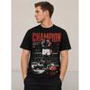 Herren Vintage Boxchampion T-Shirt, Weiche Baumwollmischung, Kurzarm Rundhals, Retro Grafikdruck mit Ali Zitat & Sternen, Lässige Streetwear für