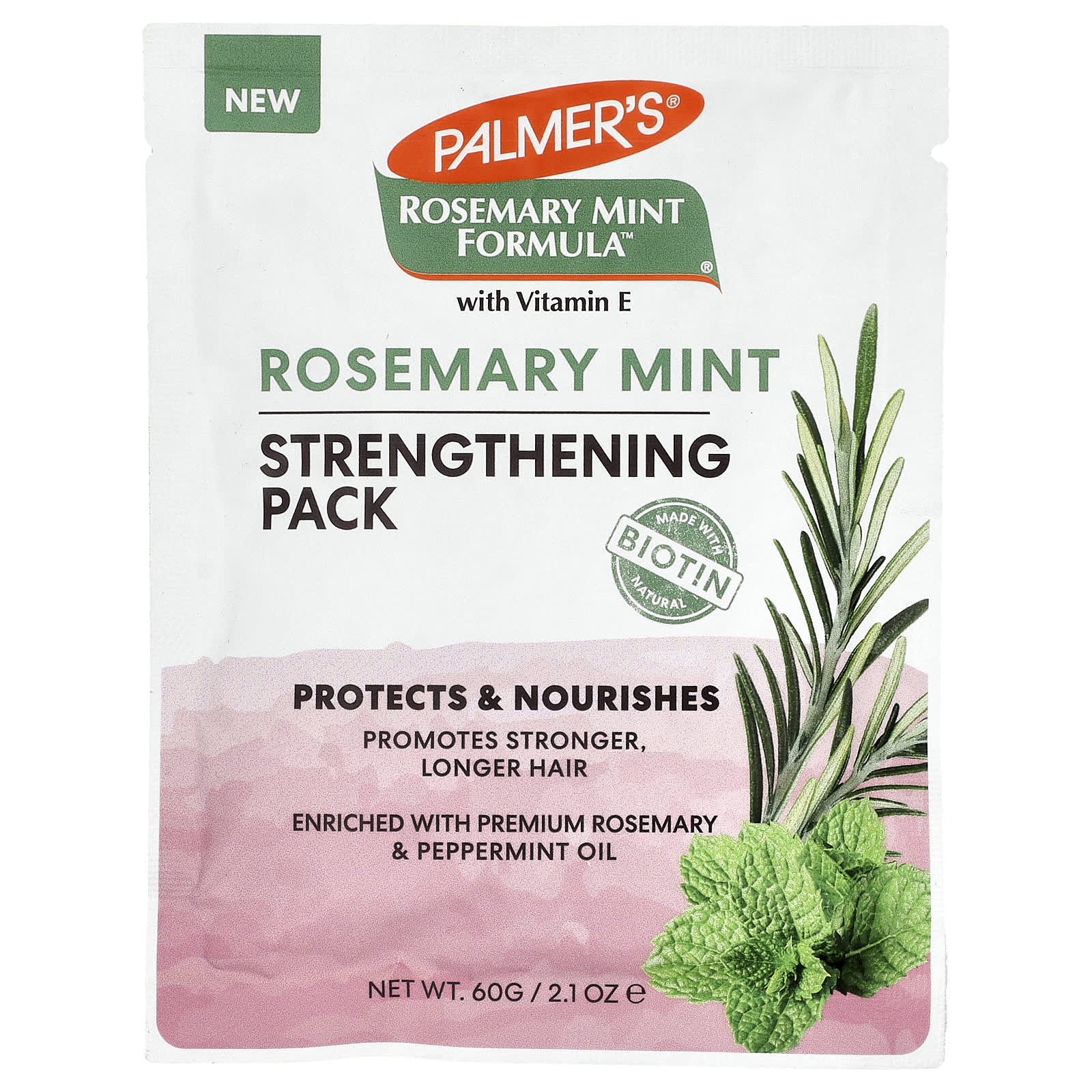 

Palmer s Rosemary Mint Formula™ з вітаміном Е, Зміцнена упаковка, 60г (2,1 унції)