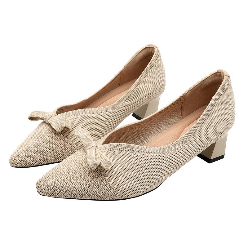 

Туфли на высоком каблуке в корейском стиле Fairy 2024 — универсальная женская обувь на толстом каблуке для весны и осени 39 абрикосовый