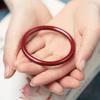 Natural Cinnabar Bangle: Purple Gold Sand Heart Sutra Design for Women