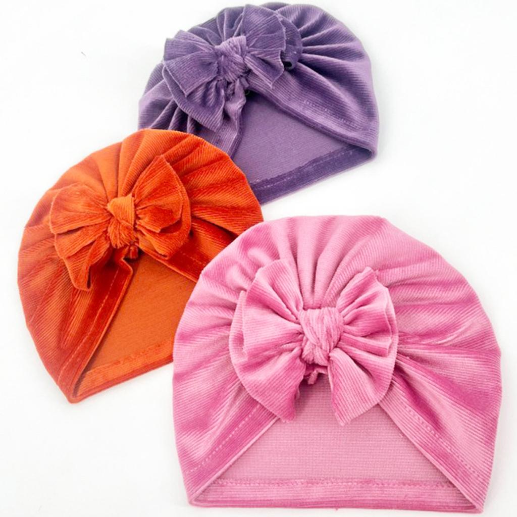 Baby's Headwear  Toddler Kids Baby Boys Girls Solid Color Bow Hat  Headwear Accessories