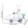 Bunny Car Figurine In Resin for Home Office Decoration 7.8x7x6.3inch