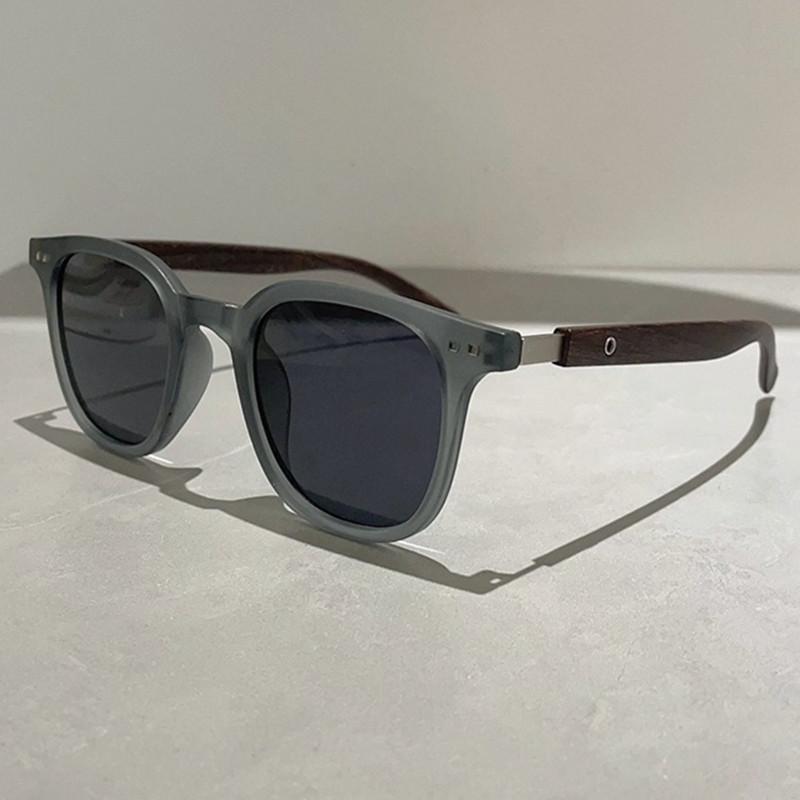 Trendy Retro Wood Grain Polarized Sunglasses for Women and Men New Square Frame Sun Glasses Cycling Eyewear Outdoor Street UV400