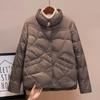 Piumino invernale da donna con colletto alla coreana Piumino d'anatra bianco alla moda