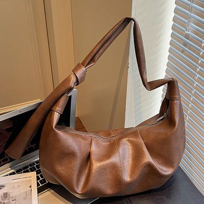 Herbst große Kapazität Retro weiches Leder plissierte Knödelbeutel Lazy Style einfache lässige Umhängetasche