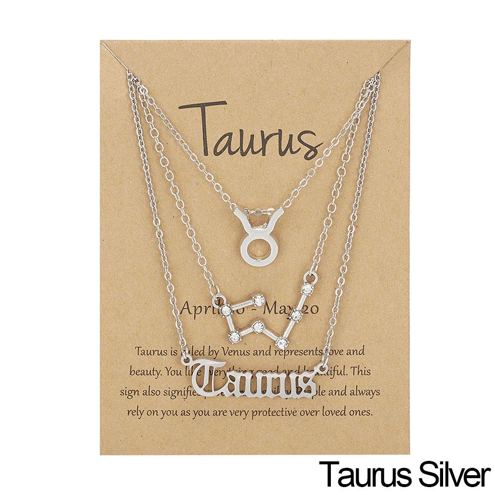 Fashion 12 Constellation Zodiac Star Sign Pendant Clear Zircon Women Necklaces Pisces Aries Taurus Horoscope Amulet Jewelry