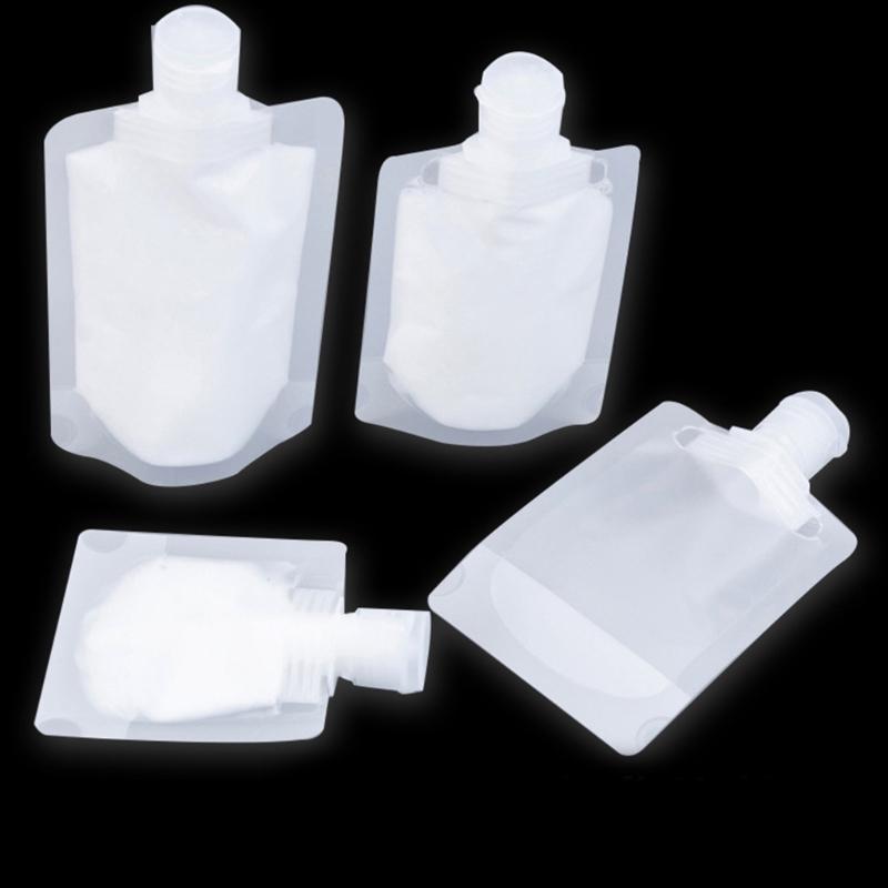 Transparent Stand Up Spout Pouch for Travel 30ml/50ml/100ml Leakproof Refillable Bag