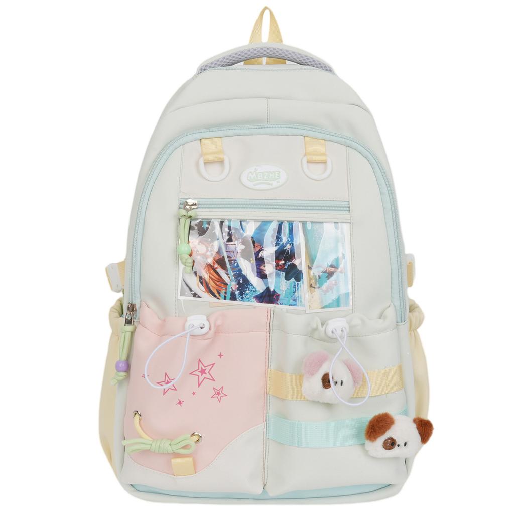 Cute girl heart student school bag junior high and high school Japanese system transparent bar pain bag ins fresh sweet campus backpack
