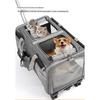 Large Capacity Cat Carrier Rolling Suitcase with Two Compartments for Pet Travel