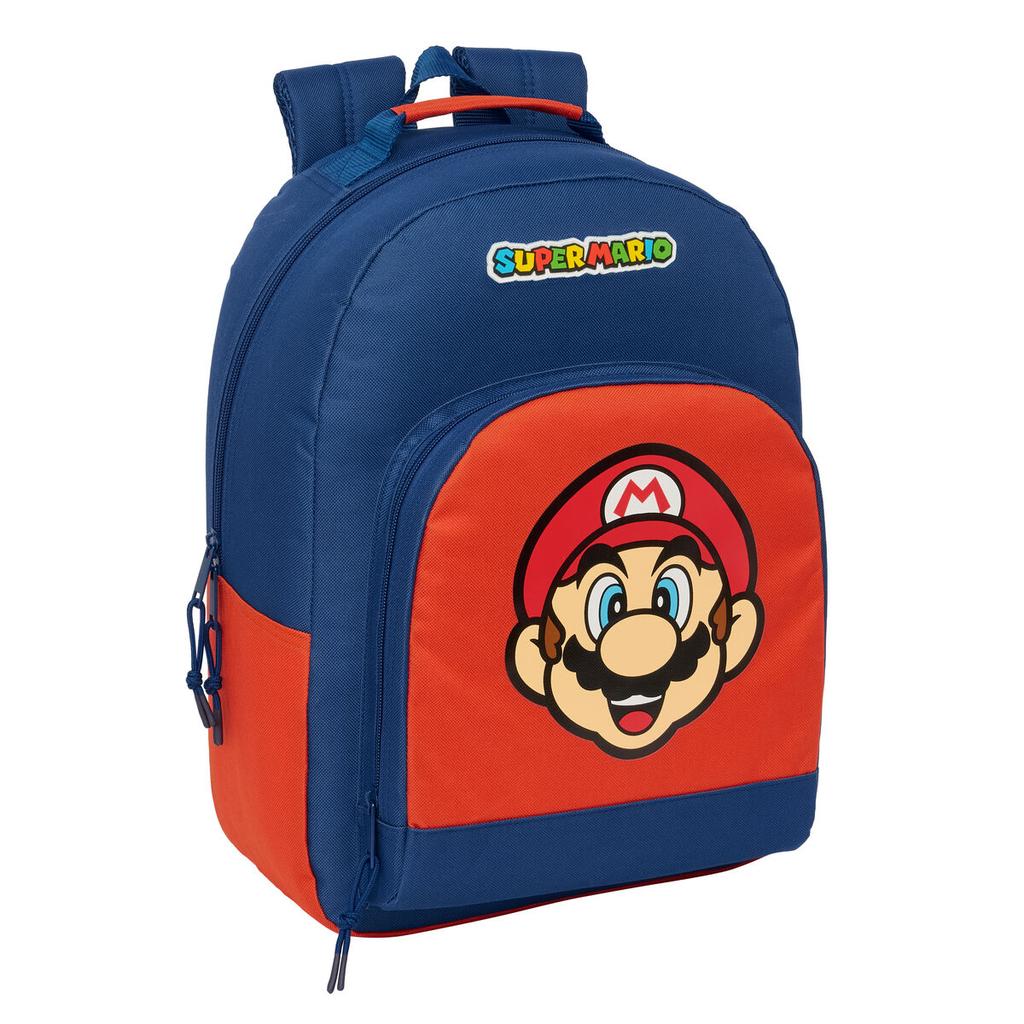 School Bag Super Mario Mamma mia Red Navy Blue 32 x 42 x 15 cm
