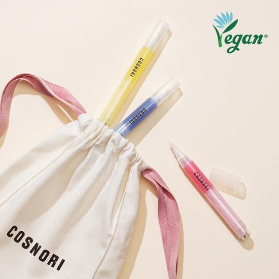 Cosnori Color Therapy Vegan Nail Serum 3-Pack (Citrus/Lavender/Rose)