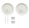 2 Pack White Paintable Ceiling Hole Cover For 3.5-5 Inch Openings Round Electrical Box Plate For Light Fixture And Fan Mount