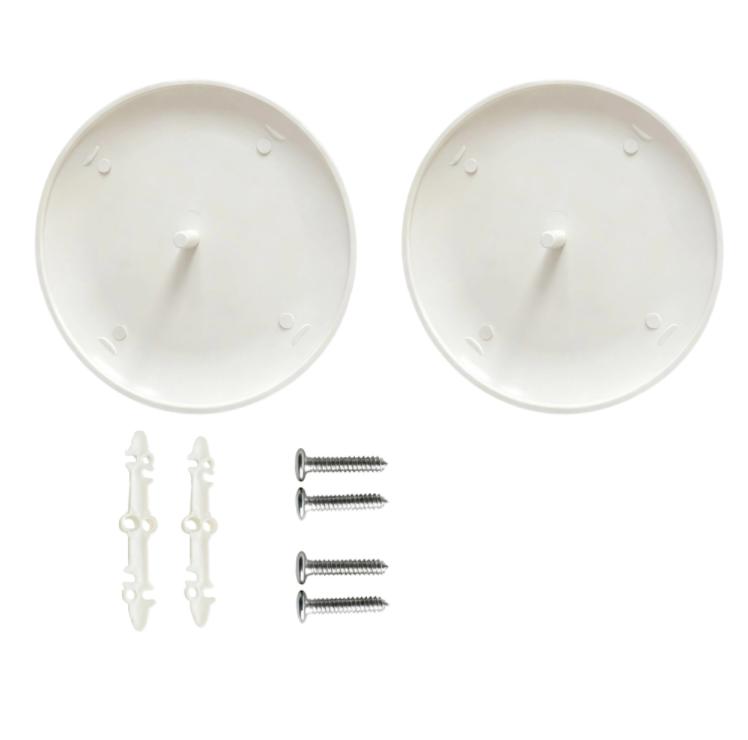 2 Pack White Paintable Ceiling Hole Cover For 3.5-5 Inch Openings Round Electrical Box Plate For Light Fixture And Fan Mount