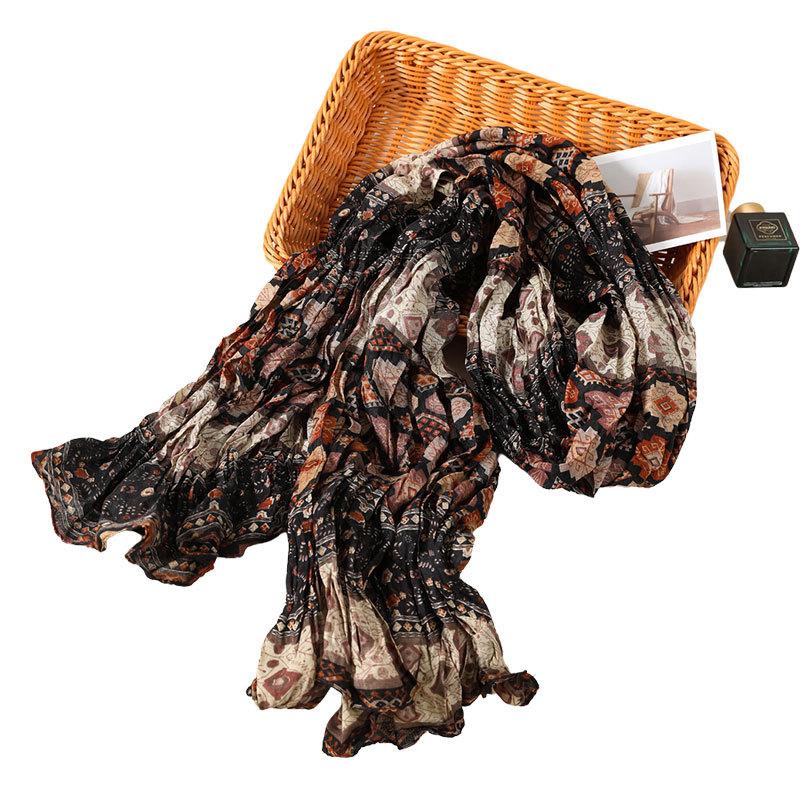 Luxury Brand Autumn Cotton Pashmina Shawl Lady Wrap Warm Winter Scarves Design Print Female Foulard Beach Stoles Scarf