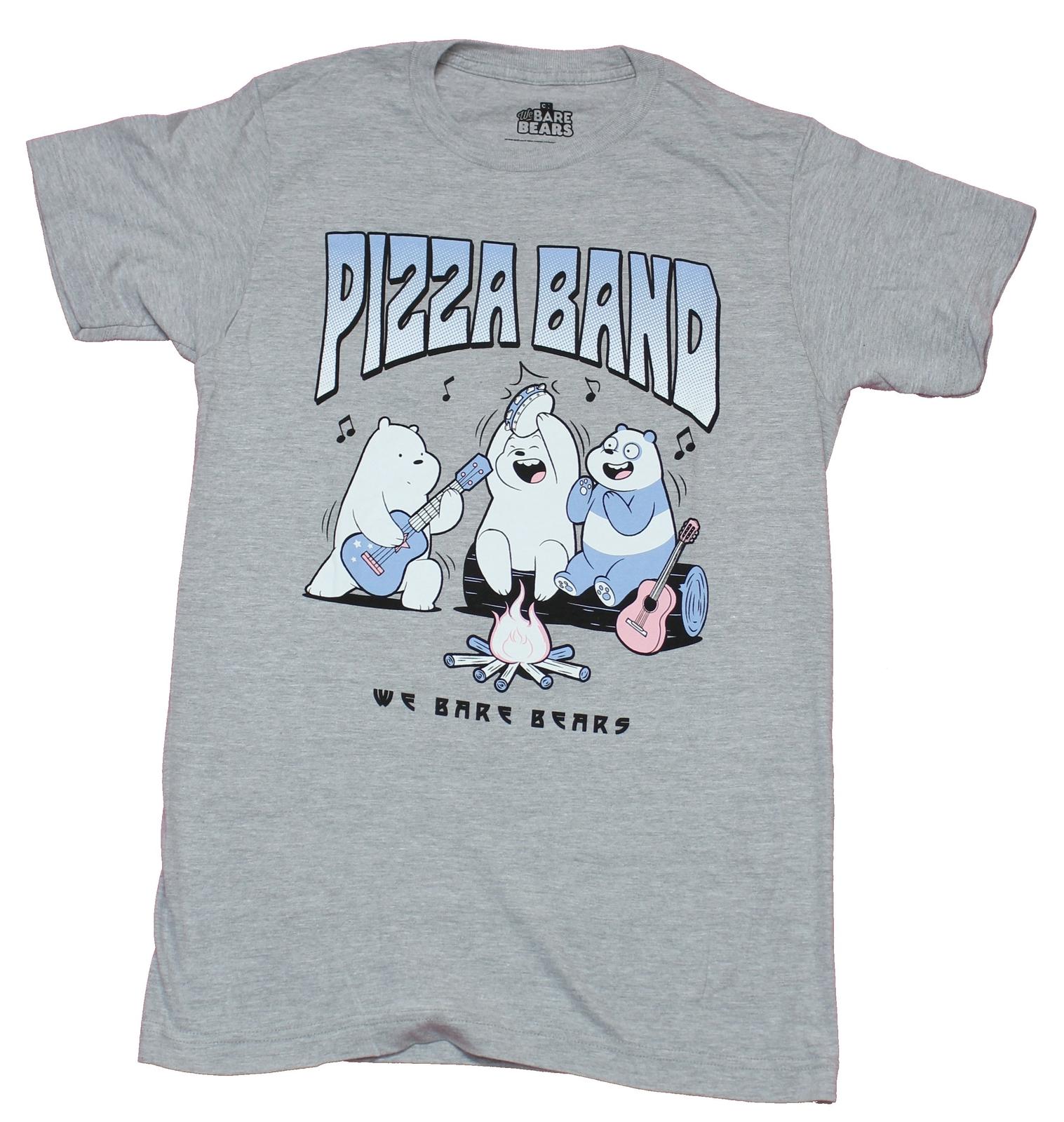 We Bare Bears Mens T-Shirt - Pizza Band Campfire Image S