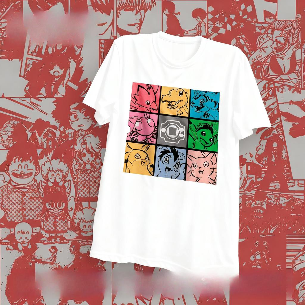 2025 Summer Digimon Adventure Animation Brand 100Cotton Printed Tshirt Unisex Short Sleeve Casual Adult Children Y2k Comfort