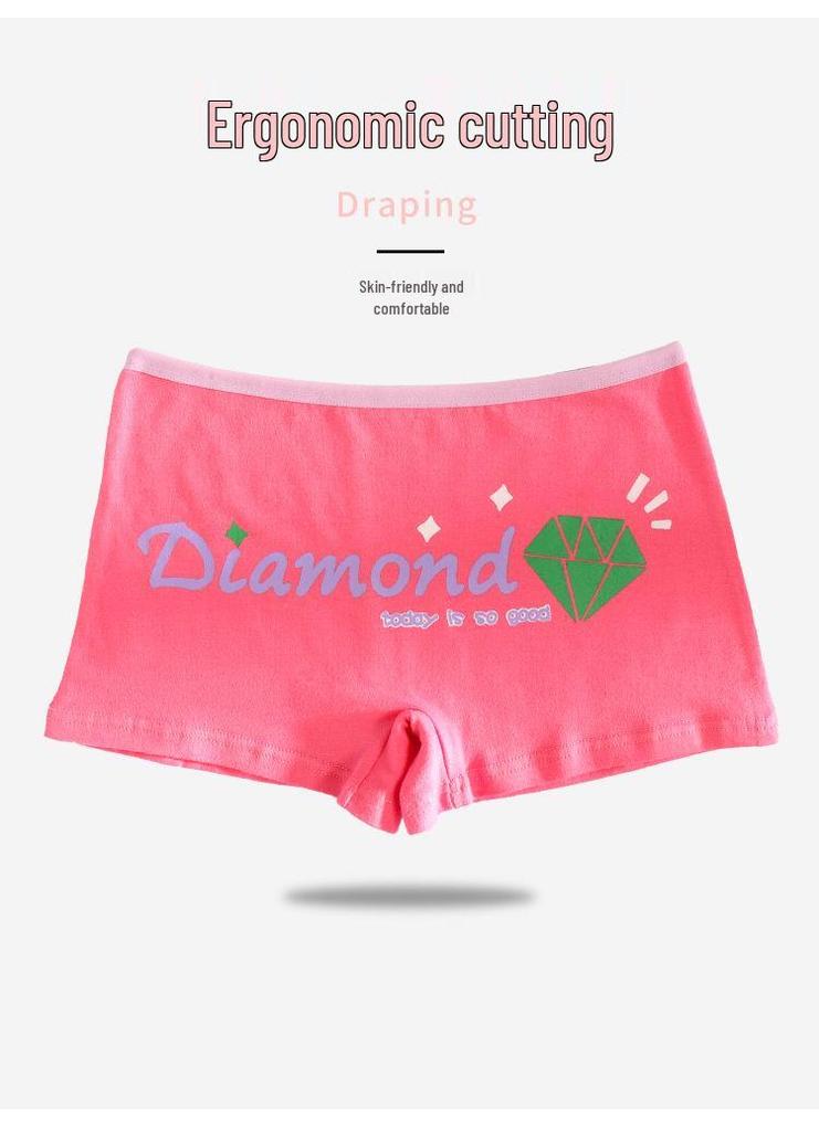 Girls' Plus Size Pure Cotton Safety Shorts - Junior High, Puberty-Friendly Four-Corner Briefs
