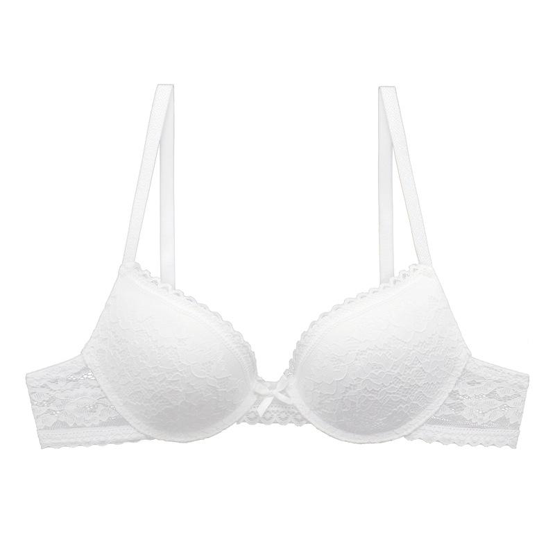 

Модное нижнее белье с тонкой чашкой и принтом цветов, Интернет-знаменитости, сексуальная треугольная чашка, полупрозрачный бюстгальтер с кружевными краями 75B белый