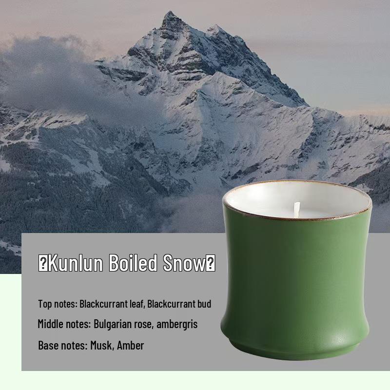 Bamboo Scented Candle - Smokeless, Elegant Home Ambiance, National Style Souvenir Kunlun Boiled Snow