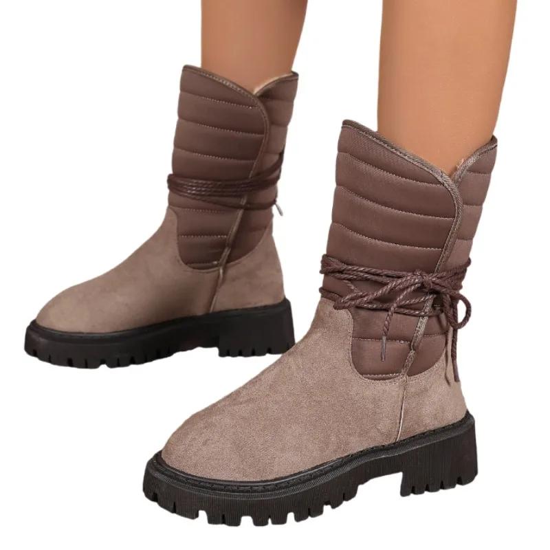 Women Platform Flats Casual Snow Ankle Boots Winter Sports Shoes 2025 New Outside Sneakers Brand Chelsea Non Slip Botas Mujer