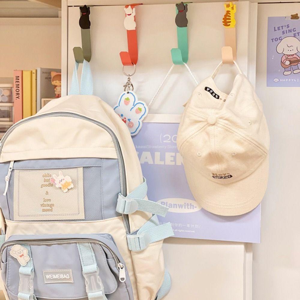 Stainless Steel Cat Kitchen Cabinet Door Cat Shape Cat Storage Hook Drawer Robe Hanger  Living Room