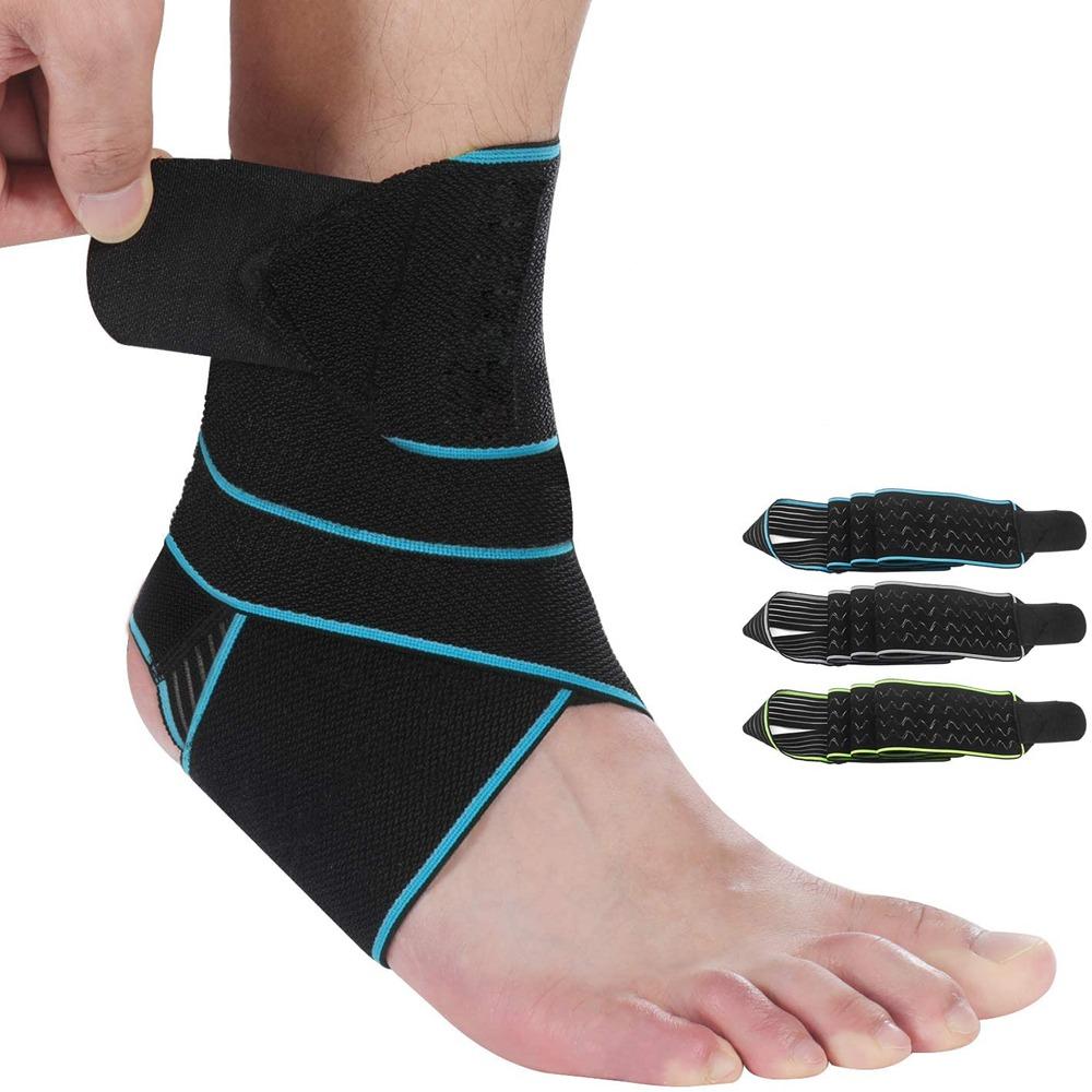 Elastic Fitness Ankle Bandage Adjustable Ankle Strain Wraps Bandages  for Outdoor Sports Fitness