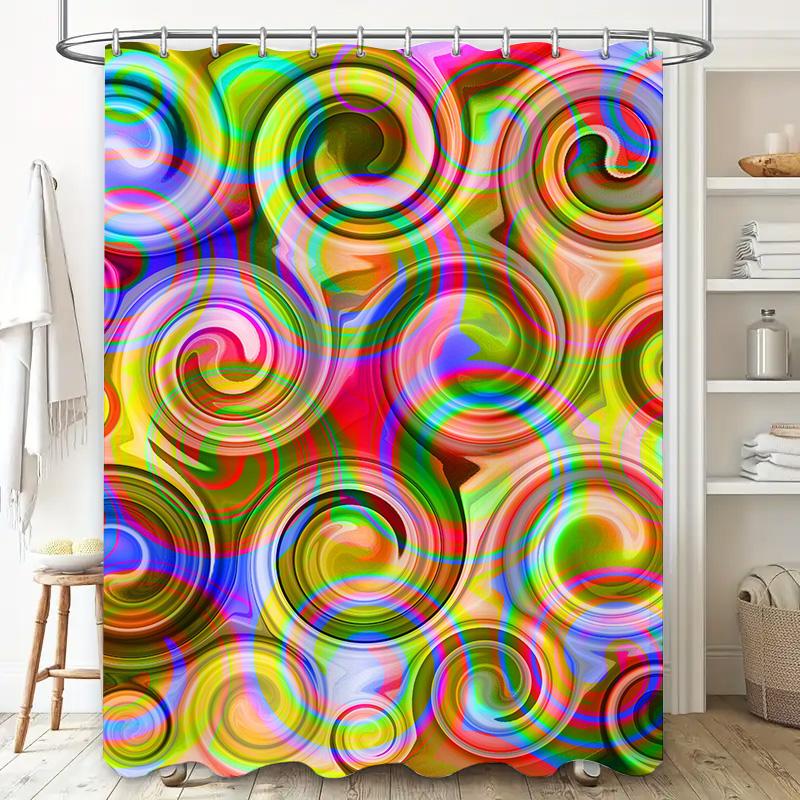 Vibrant Abstract Shower Curtain Waterproof Non-toxic Unique Design for Bathroom Decorations