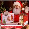Miniature Dollhouse Christmas Wooden Puzzle Miniature House Kit with Bookshelf Music Box and Sensor Christmas 3D DIY Craft Beginner Adult Birthday