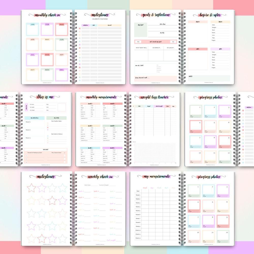 Wellness Planner Weight Loss Plan Book Goal Setting Monthly Planner Fitness Journal  Health