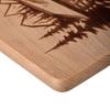 Wooden chopping board with an engraved mountain cottage