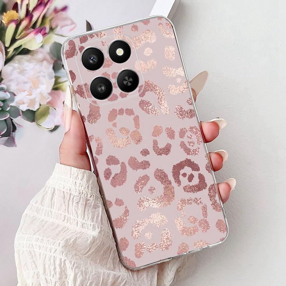 Weiche dünne transparente Silikonhülle für Huawei Honor 400 Smart Funda Honor X7D Katze Rose Blume Drache Mode Stoßfester Stoßfänger