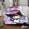 Kuromi'S Cute Adventure Flannel Blanket Super Soft Warm Cozy Blanket For Sofa Bed Office Travel Allseason Home Decor Gift