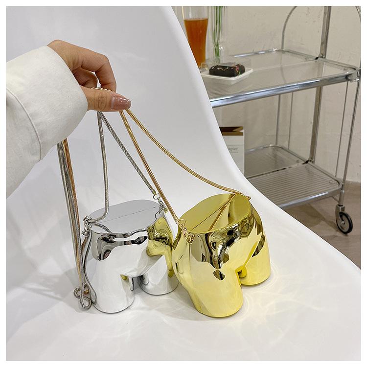 Small Funny Bag Design Acrylic Chain Bag Crossbody Small Bag Women's New Funny Bouncing Bag Earphone Lipstick Envelope Bag