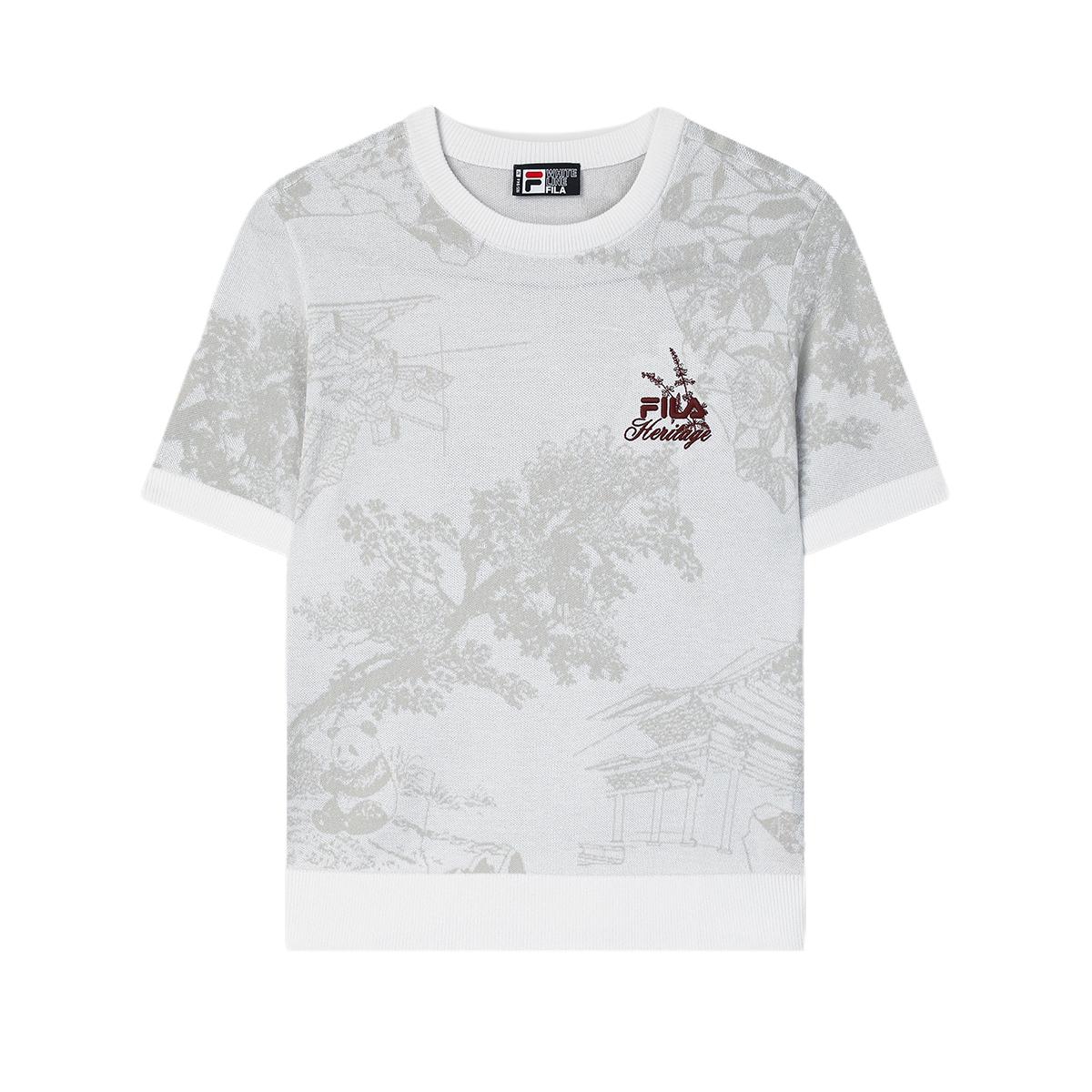 

Fila Heritage Classic Модный Удобный Повседневный Трикотажный Топ с Коротким Рукавом Женские топы F11W538413F-WT S