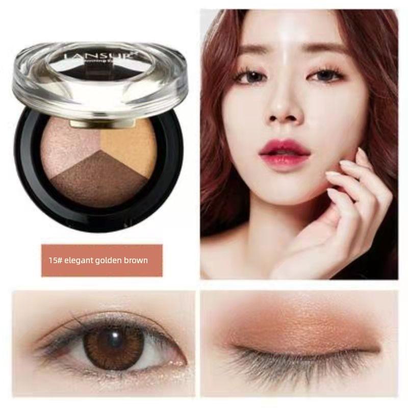LANSUR Eye Shadow LANSUR Ryujing Gorgeous Eye Shadow Shimmering Powder Shimmer Earth Orange Convenient and Small Student Eye Shadow Plate