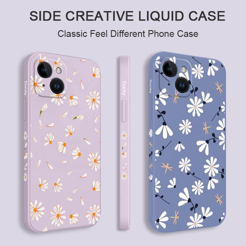 Daisies Fly Phone Case For iPhone 17 17 Air 16 15 14 13 12 11 Plus Pro Max Min Liquid Silicone Cover