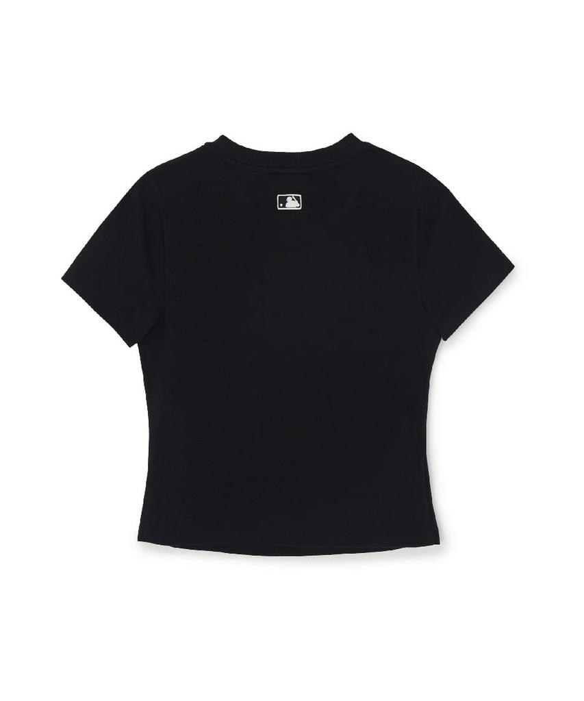 Emelbi Women'S Cutout Detail Slim Semi-Crop Short Sleeve T-Shirt La (Black)